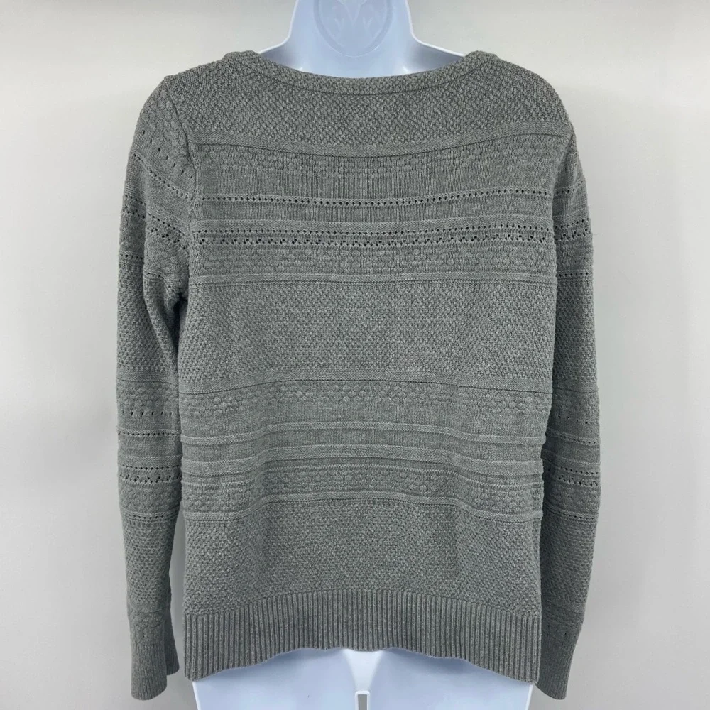 Loft Women’s Grey Knit Sweater Size Medium - Picture 6 of 7